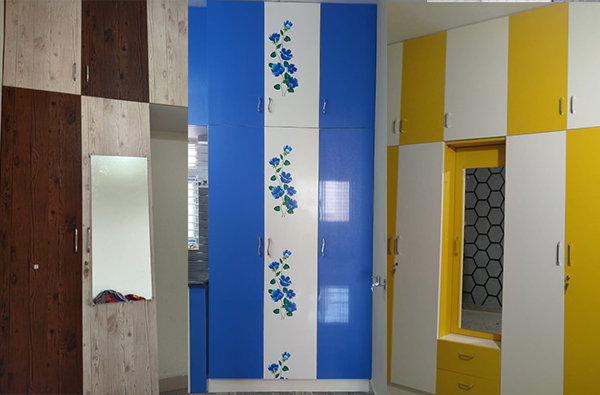 PVC wardrobes work done by Janani PVC Interiors in Bengaluru