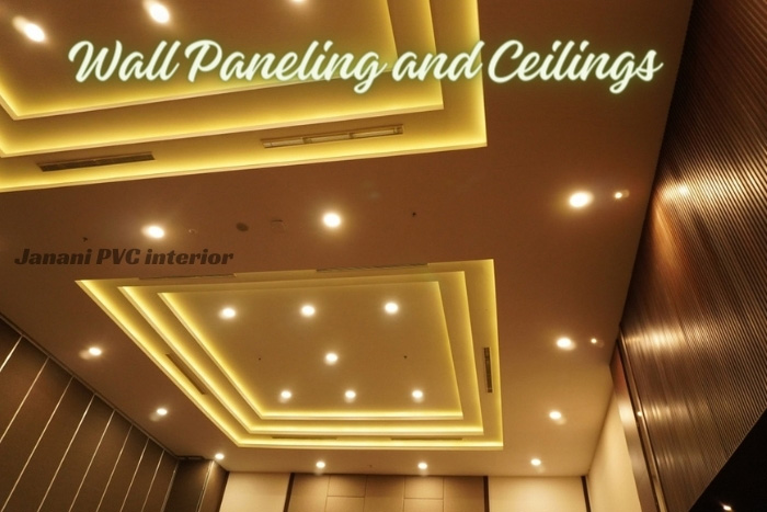 Sophisticated ceiling and wall paneling by Janani PVC Interior, enhancing Bengaluru interiors with ambient lighting and sleek PVC designs