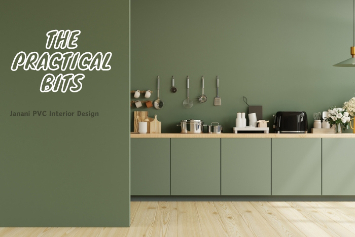 Janani PVC Interior Design brings practical elegance to Bengaluru kitchens with streamlined cabinetry and smart storage solutions for a minimalist and functional cooking space