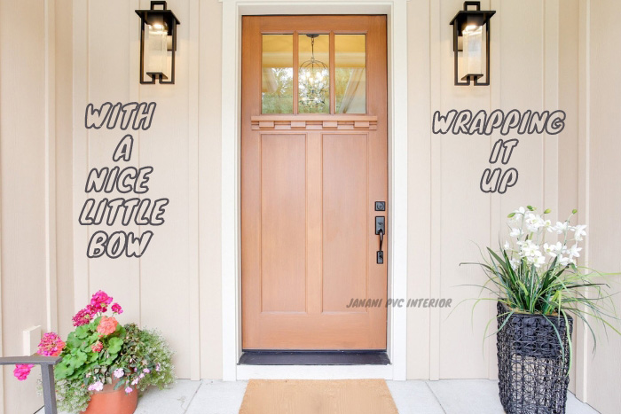 Charming entrance showcasing a Janani PVC Interior door, combining classic style with modern appeal, welcoming visitors into a Bengaluru home with warmth and elegance