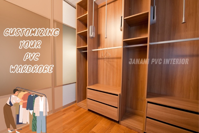 Customizing your PVC wardrobe with Janani PVC Interior Design in Bengaluru, featuring elegant and efficient storage solutions tailored to modern home needs, enhancing both style and functionality.