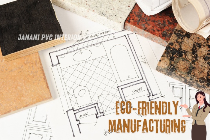 Eco-friendly manufacturing process at Janani PVC Interior Design in Bengaluru, featuring sustainable PVC materials and innovative design plans that enhance modern home interiors with minimal environmental impact