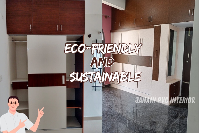 Eco-friendly and sustainable PVC wardrobes designed by Janani PVC Interior Design in Bengaluru, showcasing stylish and efficient storage solutions that enhance modern home interiors while promoting environmental responsibility