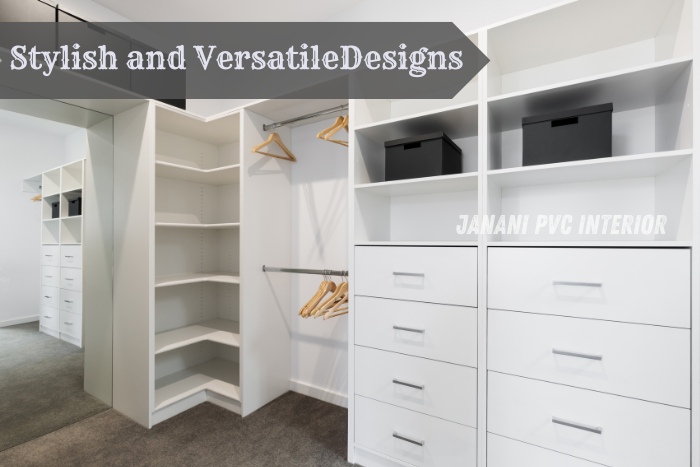 Stylish and versatile PVC wardrobe designs by Janani PVC Interior Design in Bengaluru, featuring modern and functional storage solutions perfect for urban homes