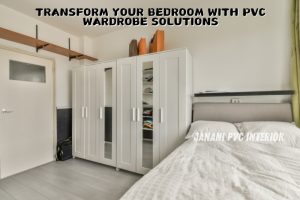 "Modern and functional bedroom in Bengaluru with a custom PVC wardrobe by Janani PVC Interior, designed to maximize space and transform your bedroom with stylish and practical wardrobe solutions