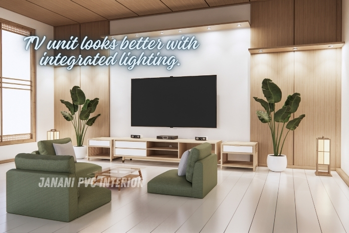 Our modern designs provide both elegance and functionality for a luxurious PVC Interior Designers with a stylish PVC TV unit from Janani PVC interior, Bengaluru