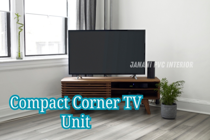 Optimize your living space with a sleek and compact corner UPVC TV unit from Janani PVC Interior in Bengaluru